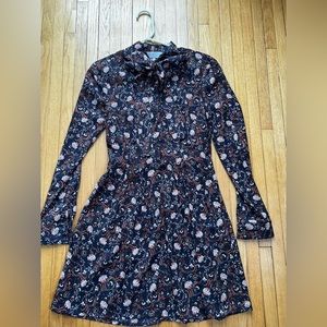Wayf neck tie dress floral dress XS
